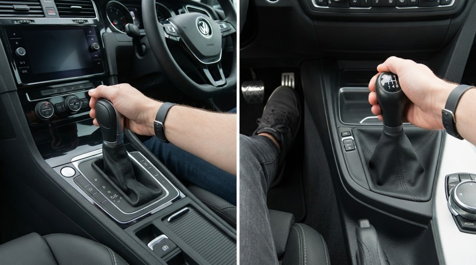 Comparison of automatic and manual gear controls for new driving lesson learners