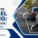 Learner driver practising parallel parking during a driving lesson in Melbourne